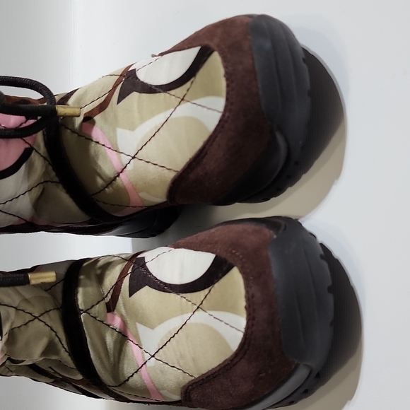 COACH SASHA Fur Quilted Multi-color Zippered Boots 5M - Picture 4 of 9